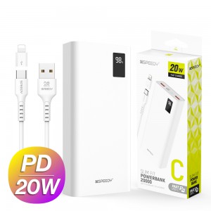 뉴에이커 슬림 핏 PD 20W 고속 보조배터리 20000mAh CP 0.2M 20W 원형 케이블