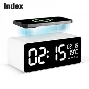 INDEX 15W 고속무선충전 캘린더 알람시계/무선충전시계