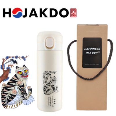 한국전통 K컬쳐 까치와호랑이 호작도 원터치 텀블러 420ml 기프팅