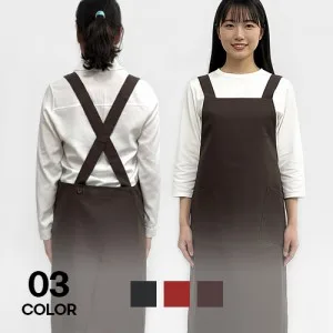 주방 무지 X형 벨크로 앞치마 스타일 남녀공용 단체 행사
