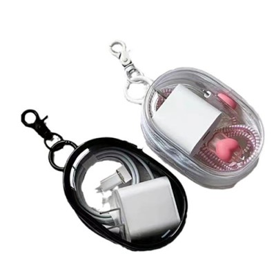 M2502 PVC 투명 파우치 미니파우치 키링 충전기 수납 이어폰 가방