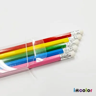 incolor 투명케이스 5본입 비비드 육각 연필 (B)