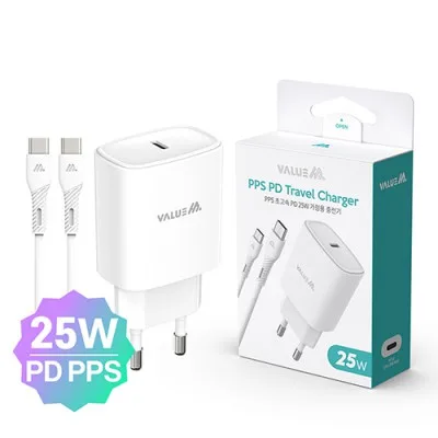 뉴에이커 가정용 25W PD3.0 PPS 초고속 분리형 충전기 CtoC 케이블 포함