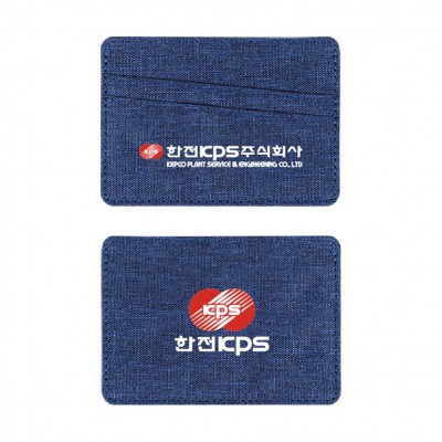 Blossom 데님 스타일 패브릭 3칸 카드지갑 1P
