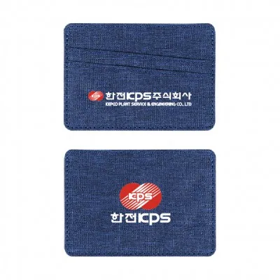 Blossom 데님 스타일 패브릭 3칸 카드지갑 1P