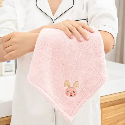 Blossom 핑크 토끼 캐릭터 고리형 핸드 타월 1P
