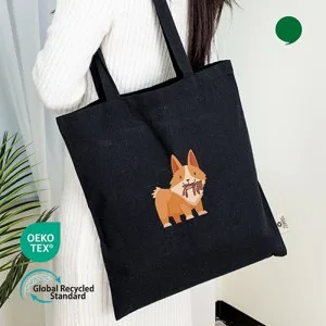 오코텍스리사이클 블랙 컬러 라이트에코백 (38cm*42cm)